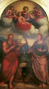 Girolamo Troppa Madonna and Child in glory with oil painting on canvas